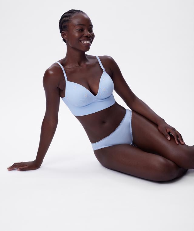 Daisy Chain Wirefree L/Line Bra - Light Blue