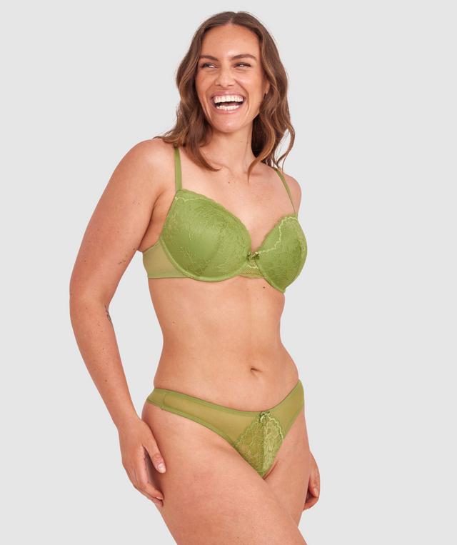 Dana High Leg G String - Khaki