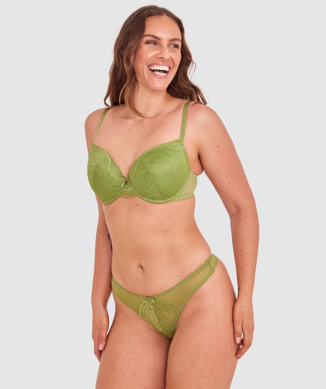 Dana High Leg G String - Khaki