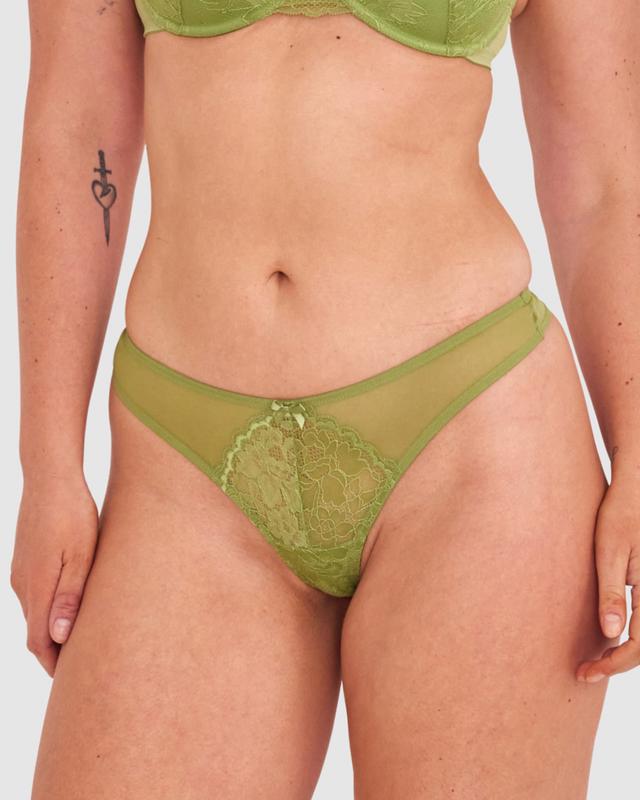 Dana High Leg G String - Khaki