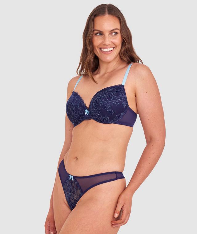 Dana High Leg G String - Navy