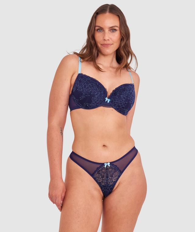 Dana High Leg G String - Navy