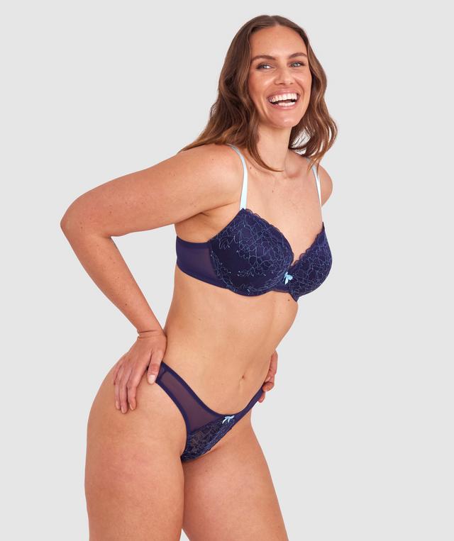Dana High Leg G String - Navy