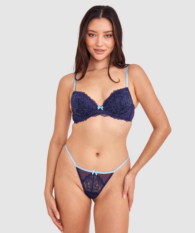 Dana High Leg String - Navy