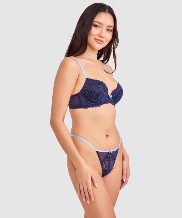 Dana High Leg String - Navy