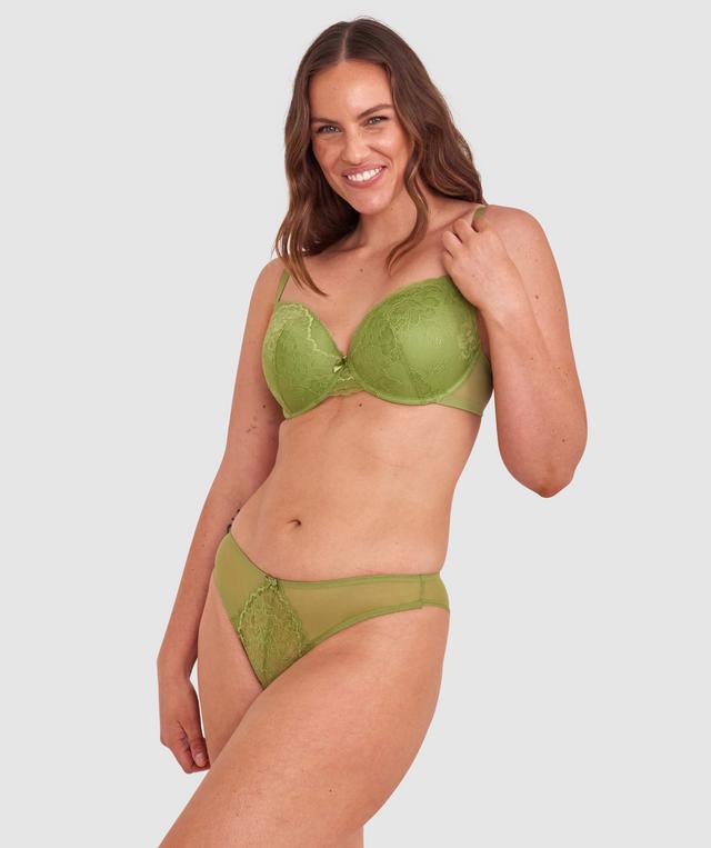 Dana Lightly Lined Plunge Bra - Khaki