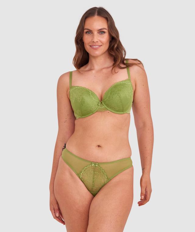 Dana Lightly Lined Plunge Bra - Khaki