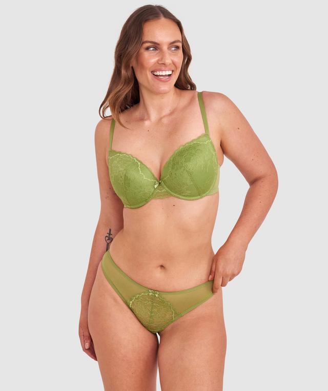 Dana Lightly Lined Plunge Bra - Khaki