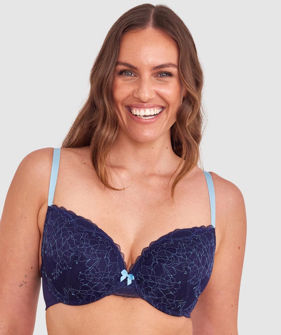 Dana Lightly Lined Plunge Bra - Navy