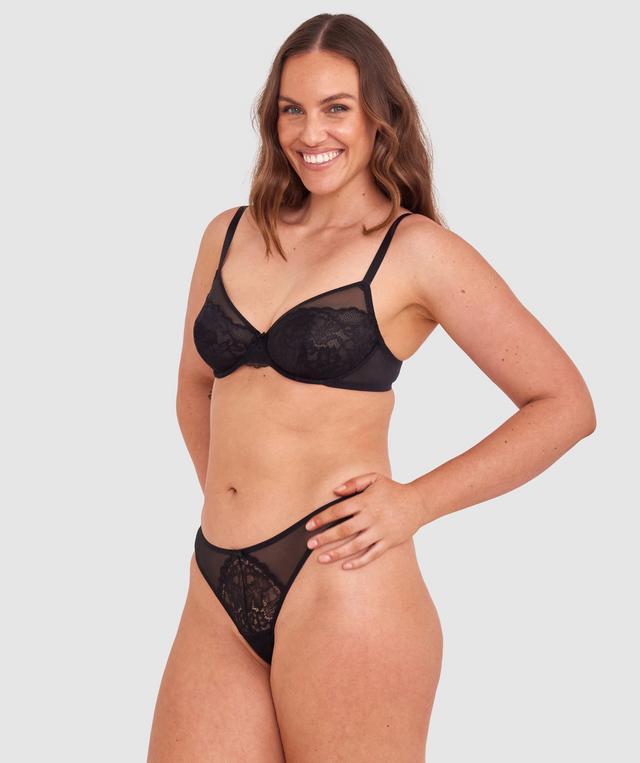 Dana Unlined Plunge Bra - Black
