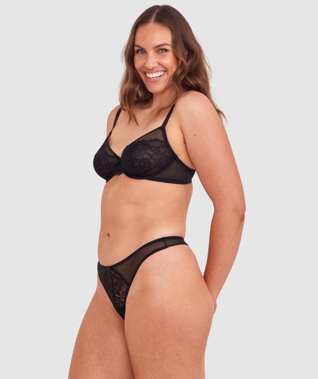 Dana Unlined Plunge Bra - Black