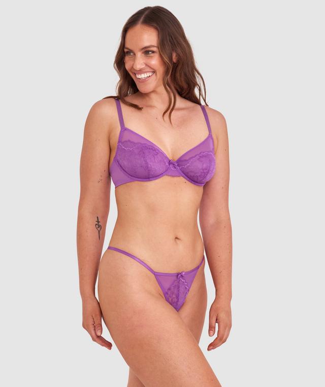 Dana Unlined Plunge Bra - Purple