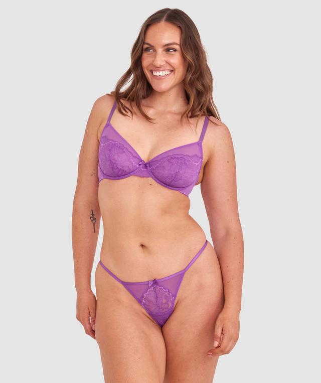 Dana Unlined Plunge Bra - Purple