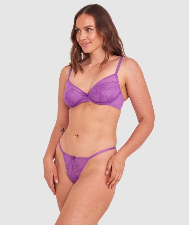 Dana Unlined Plunge Bra - Purple