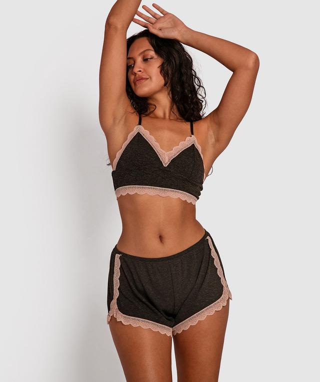 Dance Muse Lace Shorts - Dark Grey