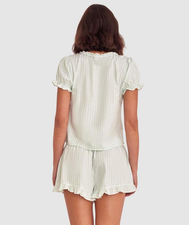 Dorothy Short Sleeve - Print Check/Light Green