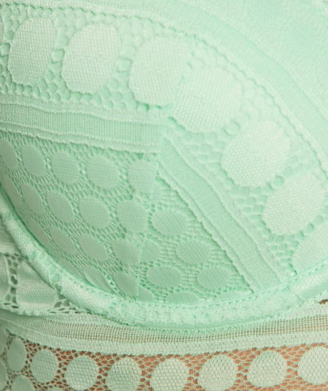 Dotty Push Up Bra - Light Green