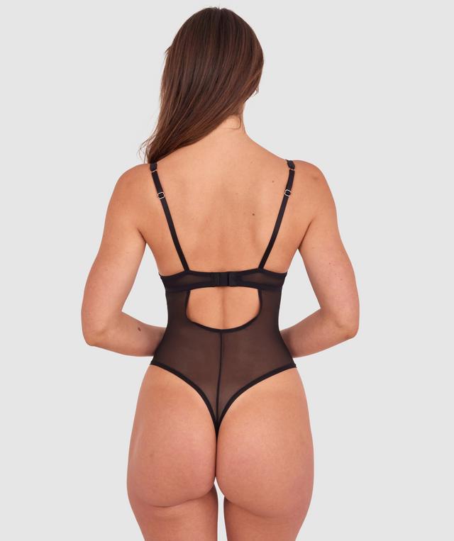 Dua Push Up Plunge Dentele Bodysuit - Black