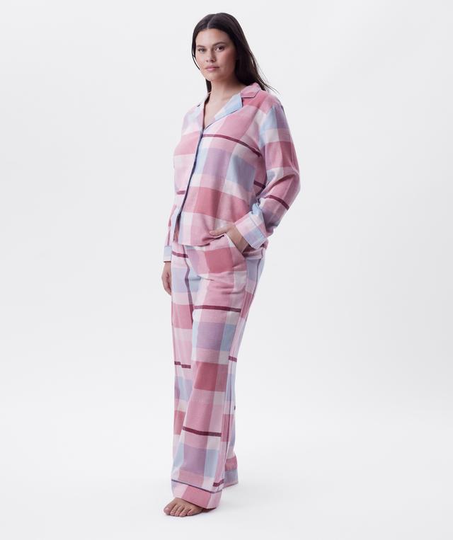 Azlin Long Sleeve Shirt-Print Check / Dusty Pink