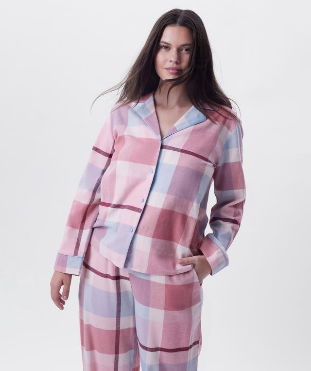 Azlin Long Sleeve Shirt-Print Check / Dusty Pink