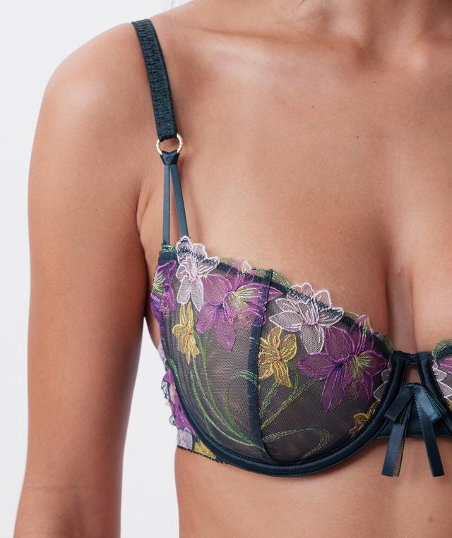 Enchanted Idle Bloom Balconette Bra - Dark Green