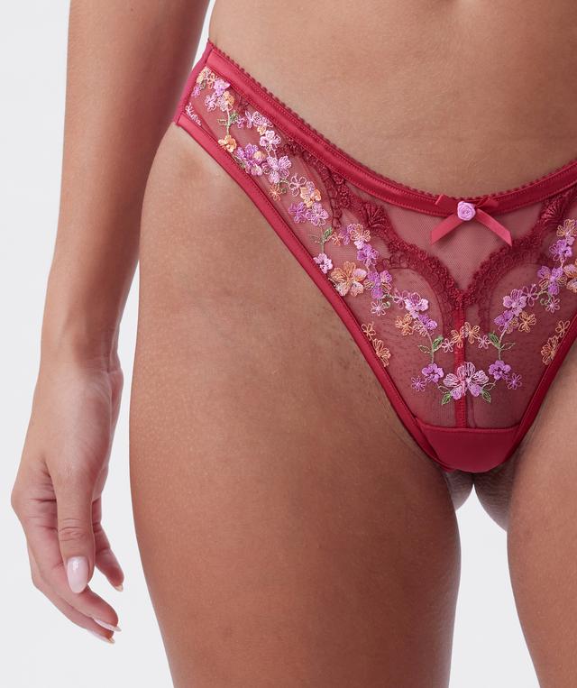 Enchanted Margaux High Leg Brazilian Knicker - Dark Red