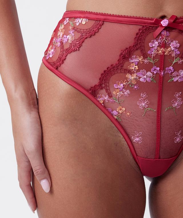 Enchanted Margaux High Waist G String - Dark Red