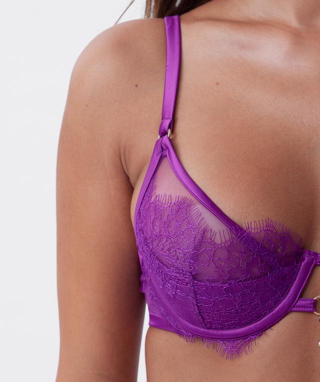 Vamp Eternity Push Up 1/4 Cup Bra - Dark Purple