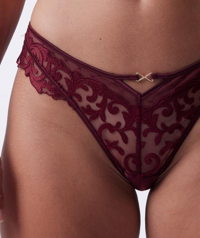 Vamp Yours Truly High Leg Brazilian Knicker - Berry