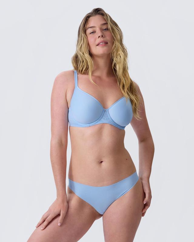 Smooth Comfort Cotton Brazilian Knicker - Light Blue