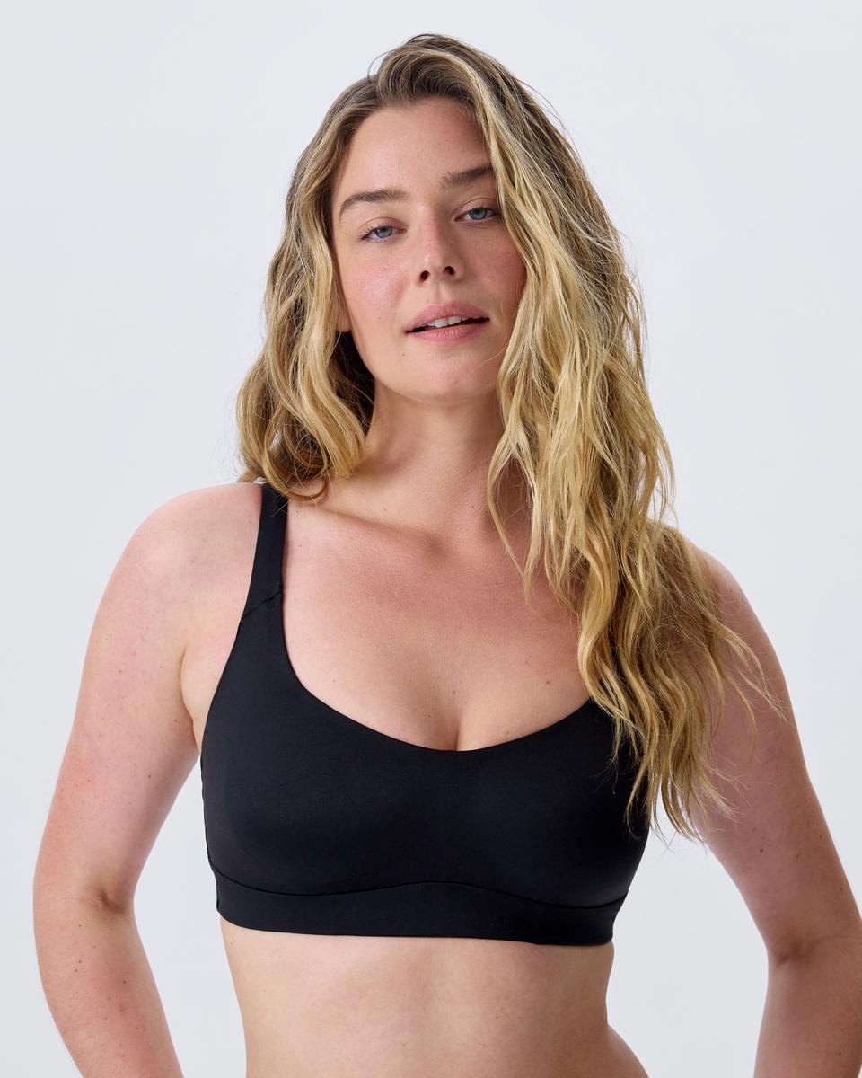 Body Bliss Full Cup Wirefree Crop Bra - Black