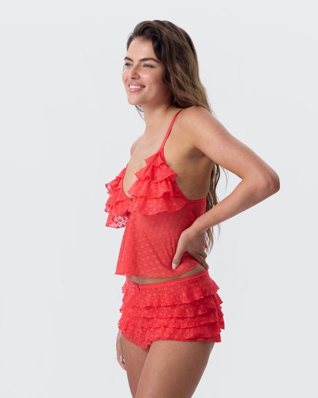 Priscilla Mid Rise Bloomer - Light Red