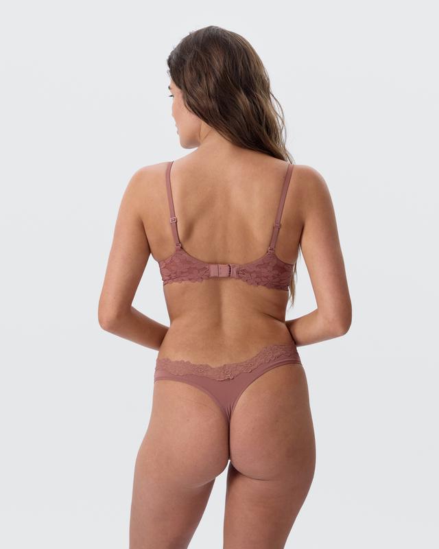 Nkd High Leg Lace G String - Mocha