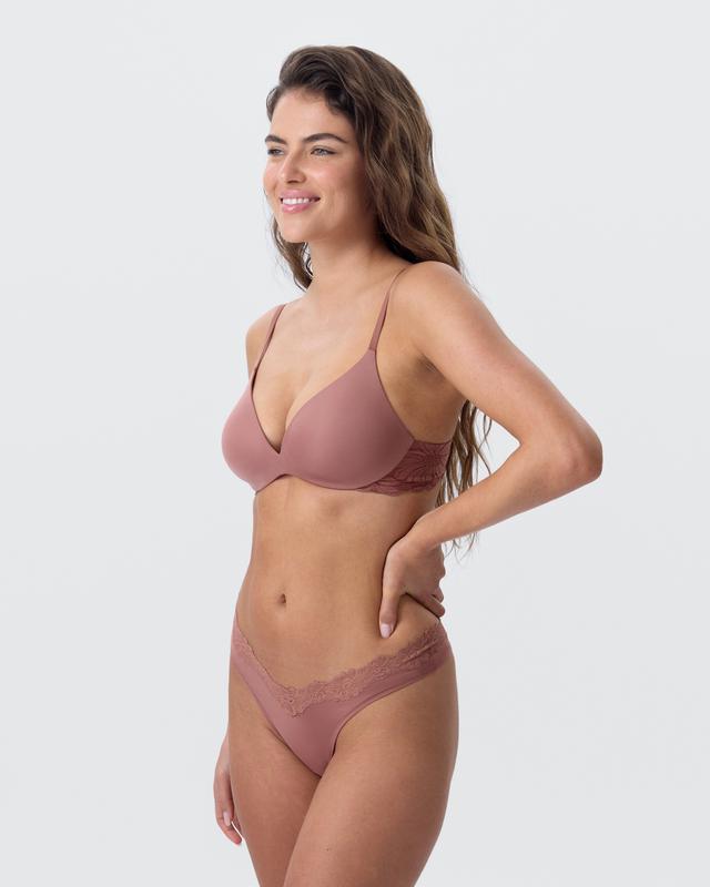 Nkd High Leg Lace G String - Mocha