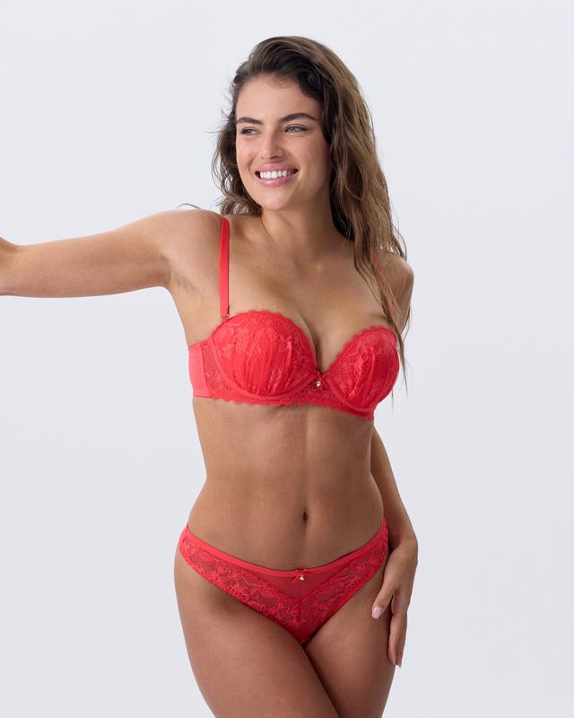 Anna Strapless Bra - Light Red
