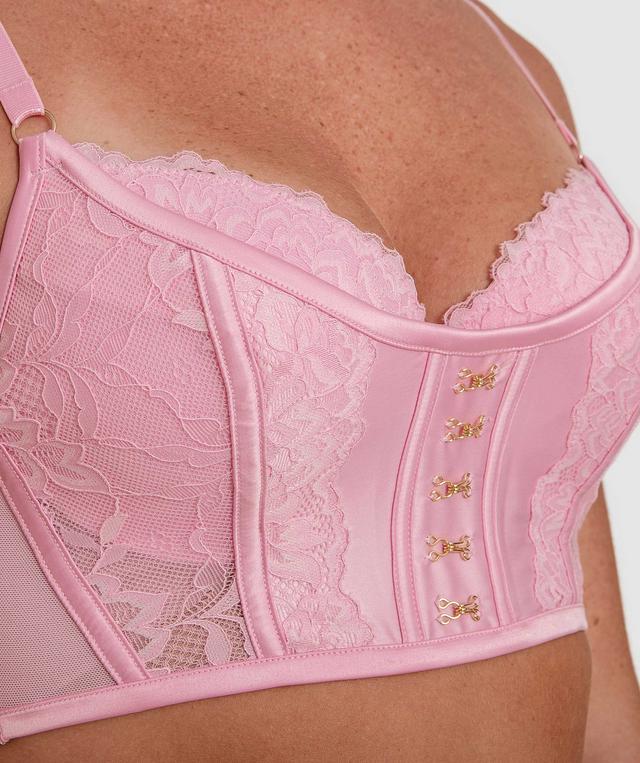 Edwina Push Up Corset Bra - Pink