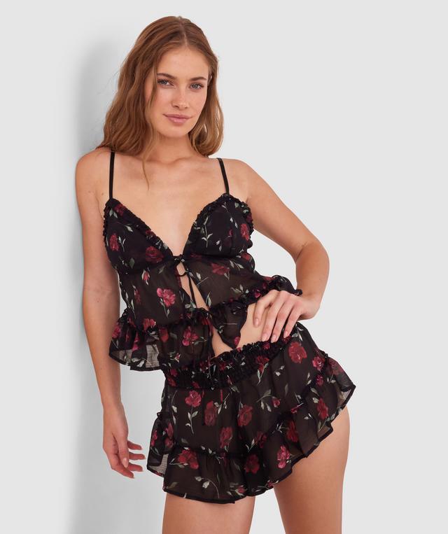 Elain Cami - Print Floral/Black