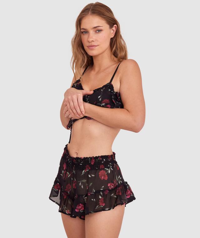 Elain Short - Print Floral/Black
