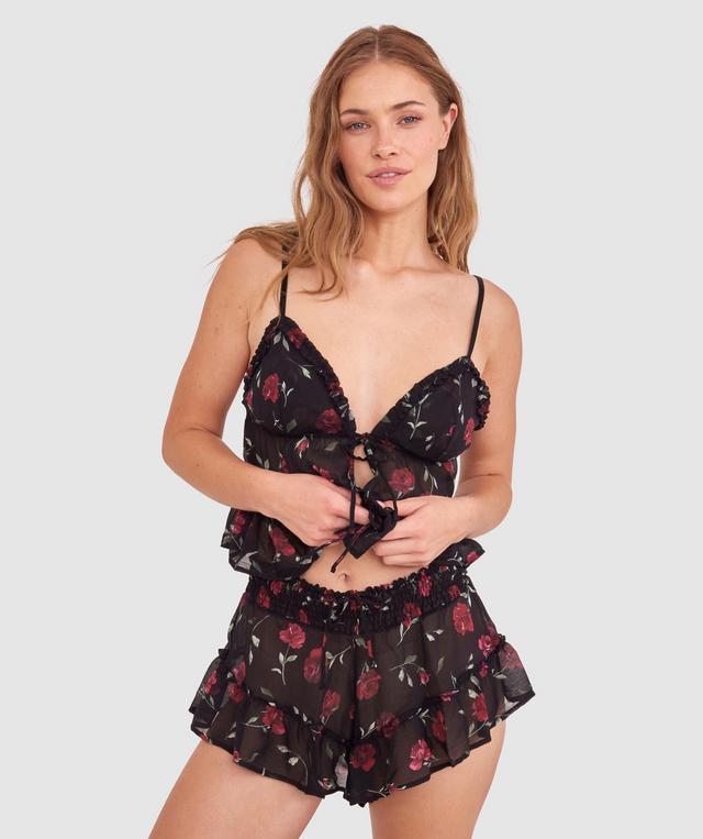 Elain Short - Print Floral/Black