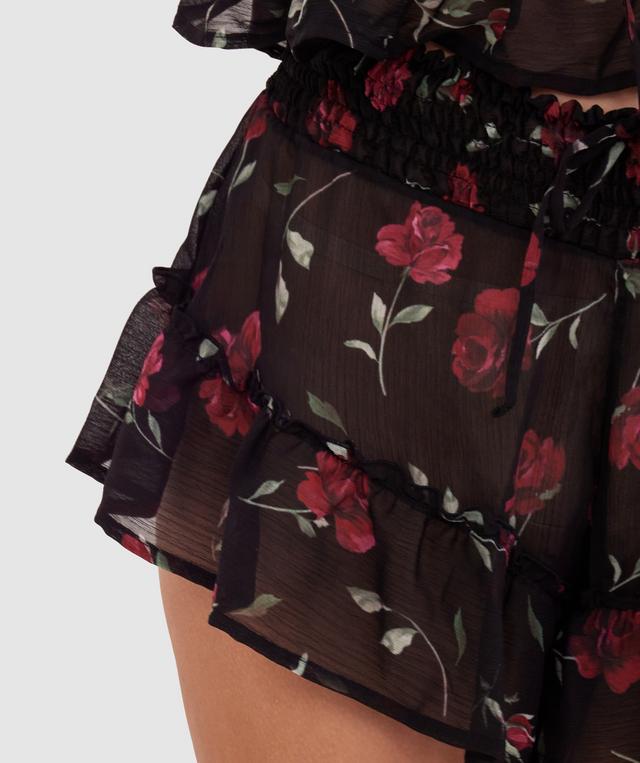 Elain Short - Print Floral/Black