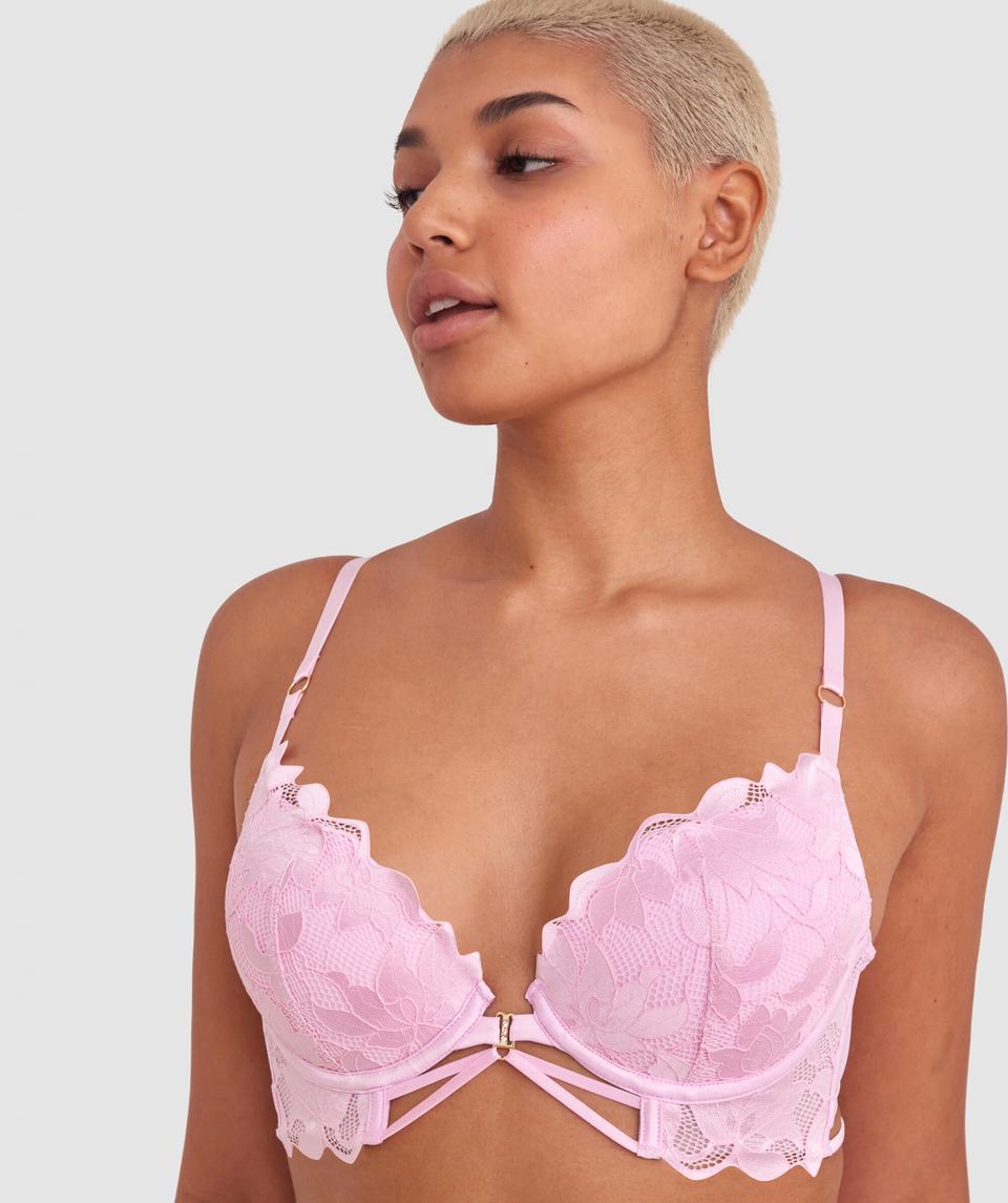 Ellie Push Up Plunge Bra - Light Pink