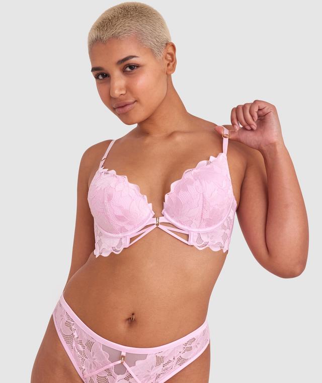 Ellie Push Up Plunge Bra - Light Pink
