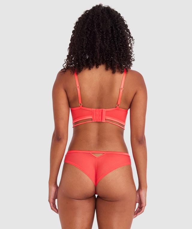 Ellie Push Up Plunge Bra - Light Red