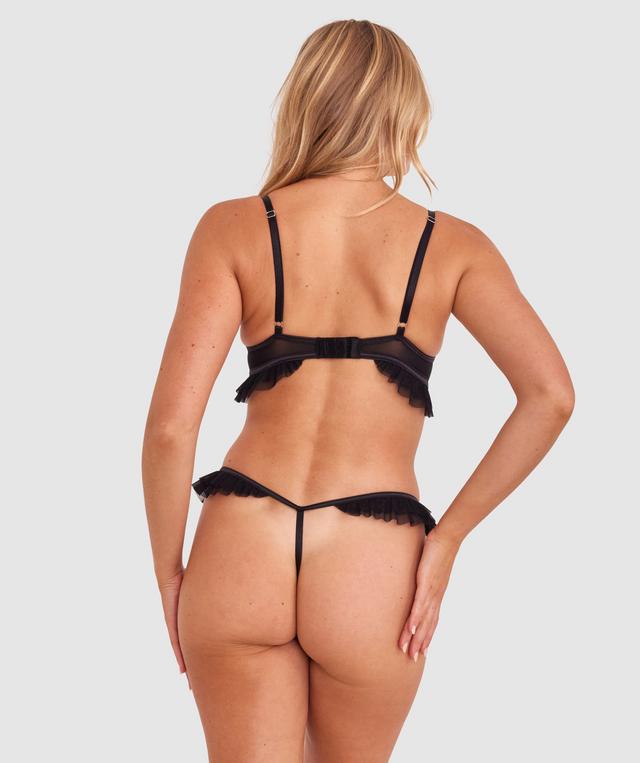 Emine High Leg String - Black