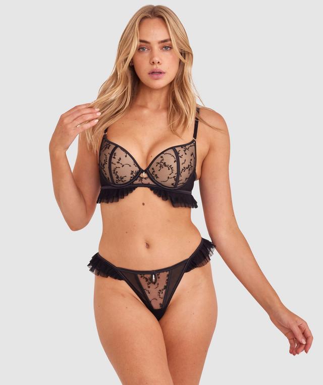 Emine High Leg String - Black