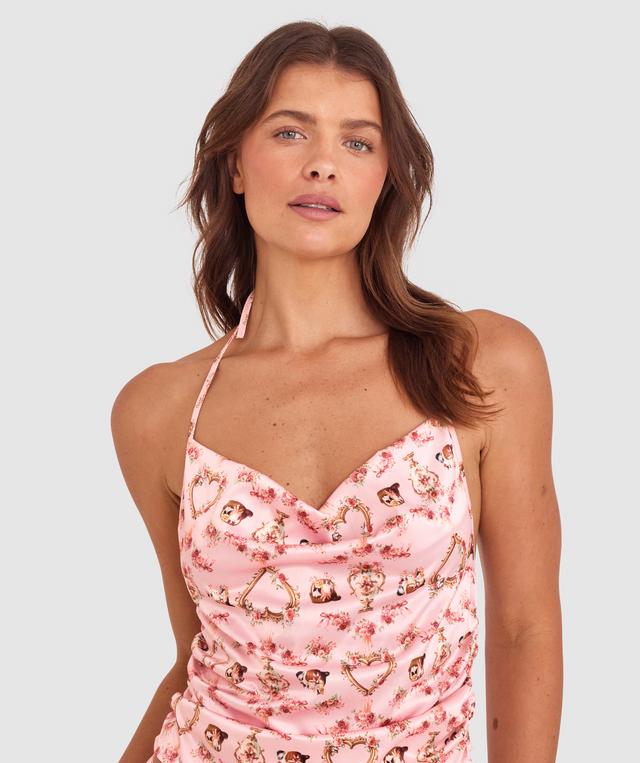 Enchanted A Purr-Fect Promise Cowl Neck Halter Cami-Multi Colour / Print