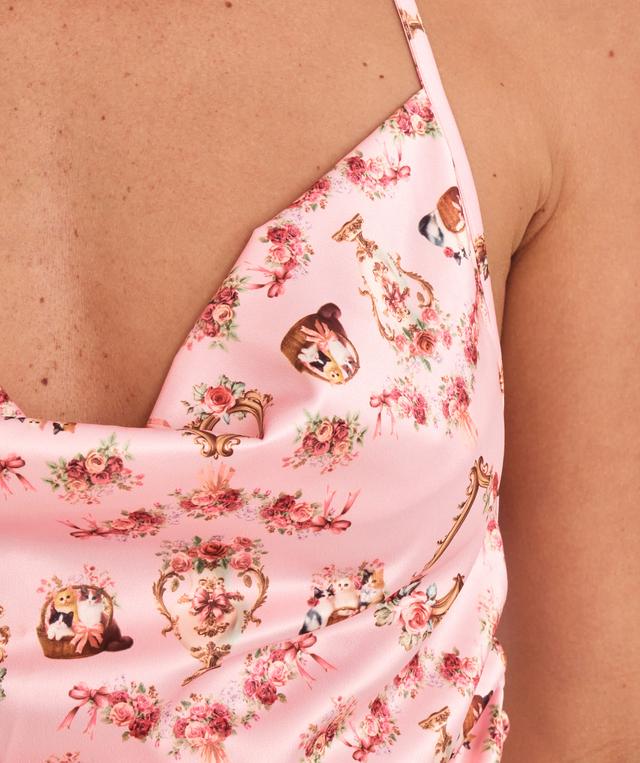 Enchanted A Purr-Fect Promise Cowl Neck Halter Cami-Multi Colour / Print