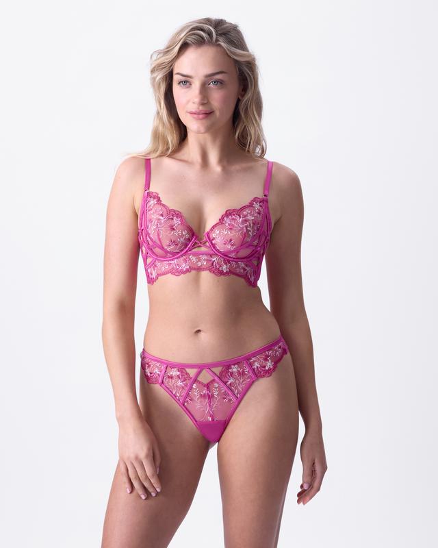 Enchanted Afternoon Delight High Leg Brazilian Knicker - Hot Pink