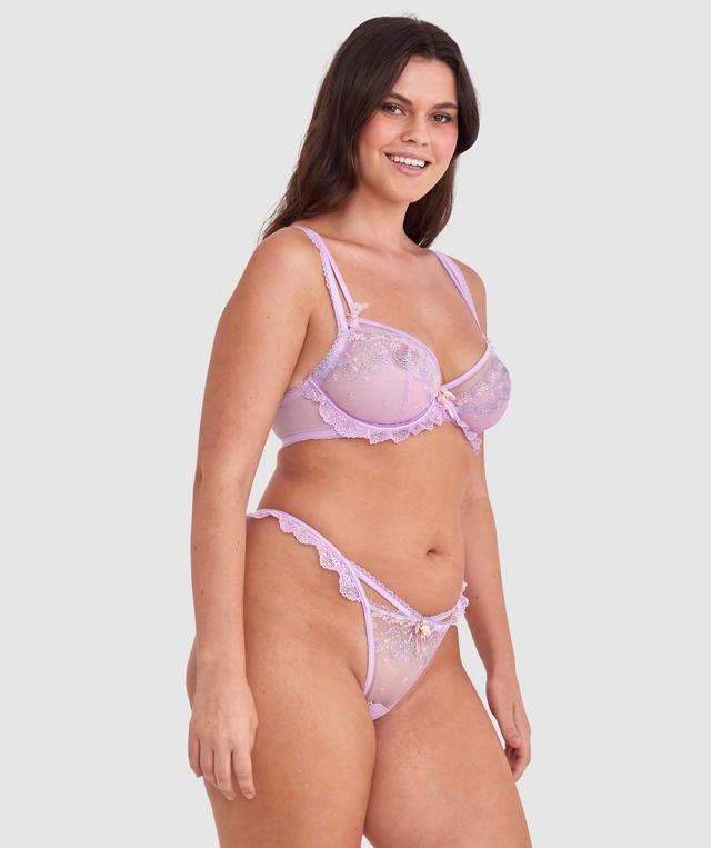 Enchanted Amore High Leg G String - Lilac/Multicolour