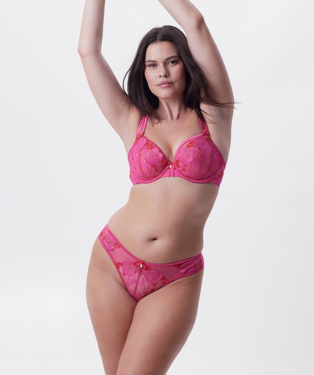 Enchanted Botanika High Leg Brazilian Knicker - Hot Pink